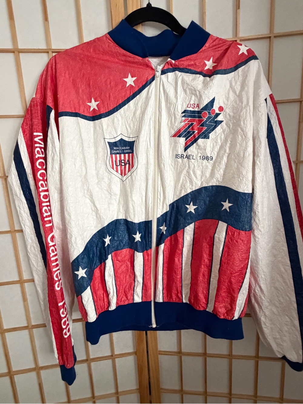 Macabbean Games USA 1989 Vintage Windbreaker Jacket - Red White Blue